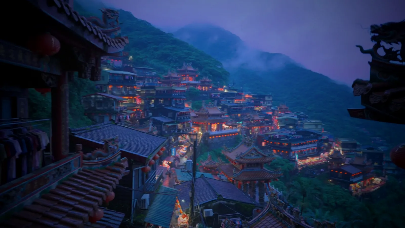 AI 生成的九份夜景